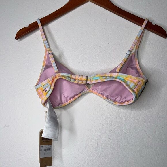 Billabong CHECK PLEASE CHARLIE TRIANGLE BIKINI TOP Size Large - Picture 5 of 8